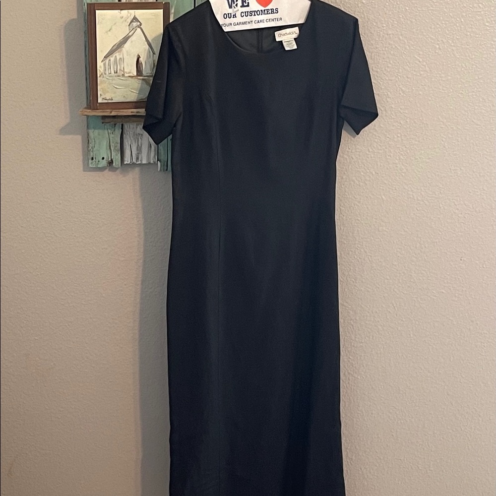 Mid calf basic black dress